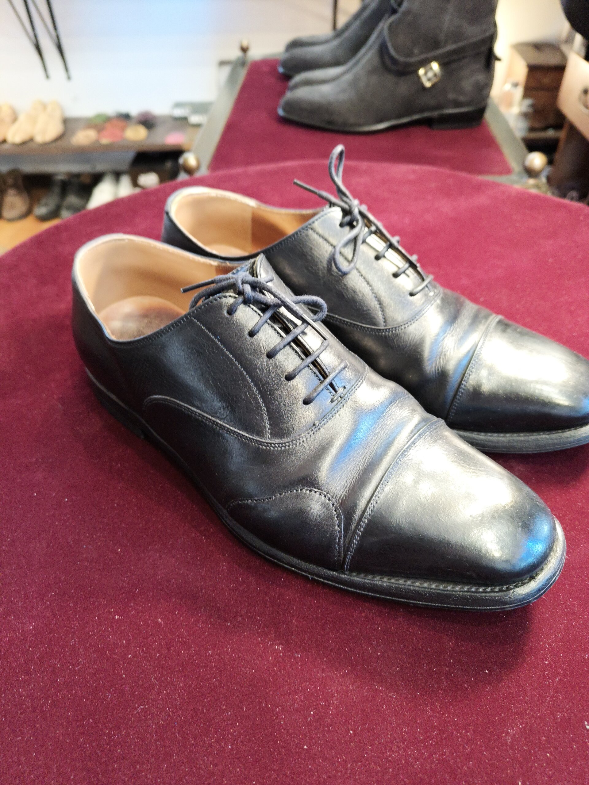 SCOTCH GRAIN 靴修理 チャールズパッチ補修と履き口 ライニング修理後 横浜 靴修理 郵送 靴修理