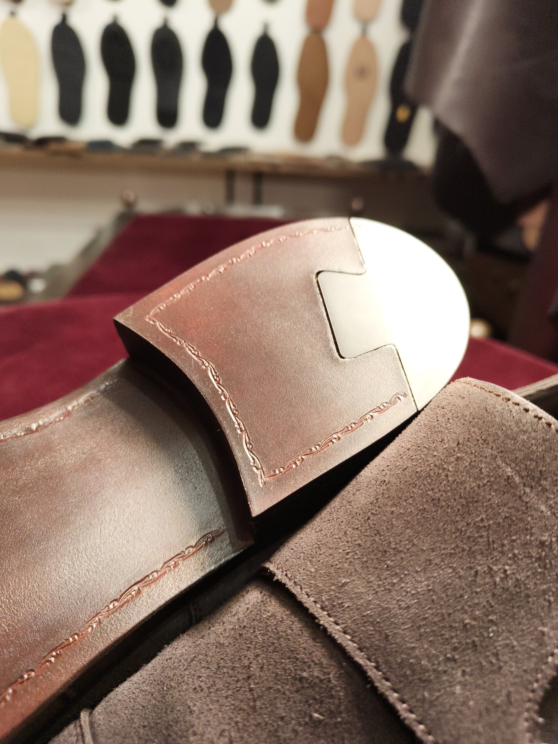 カルミナ ダブルモンク オールソール修理後 アウトソール全体（レザー） 横浜 靴修理 郵送対応