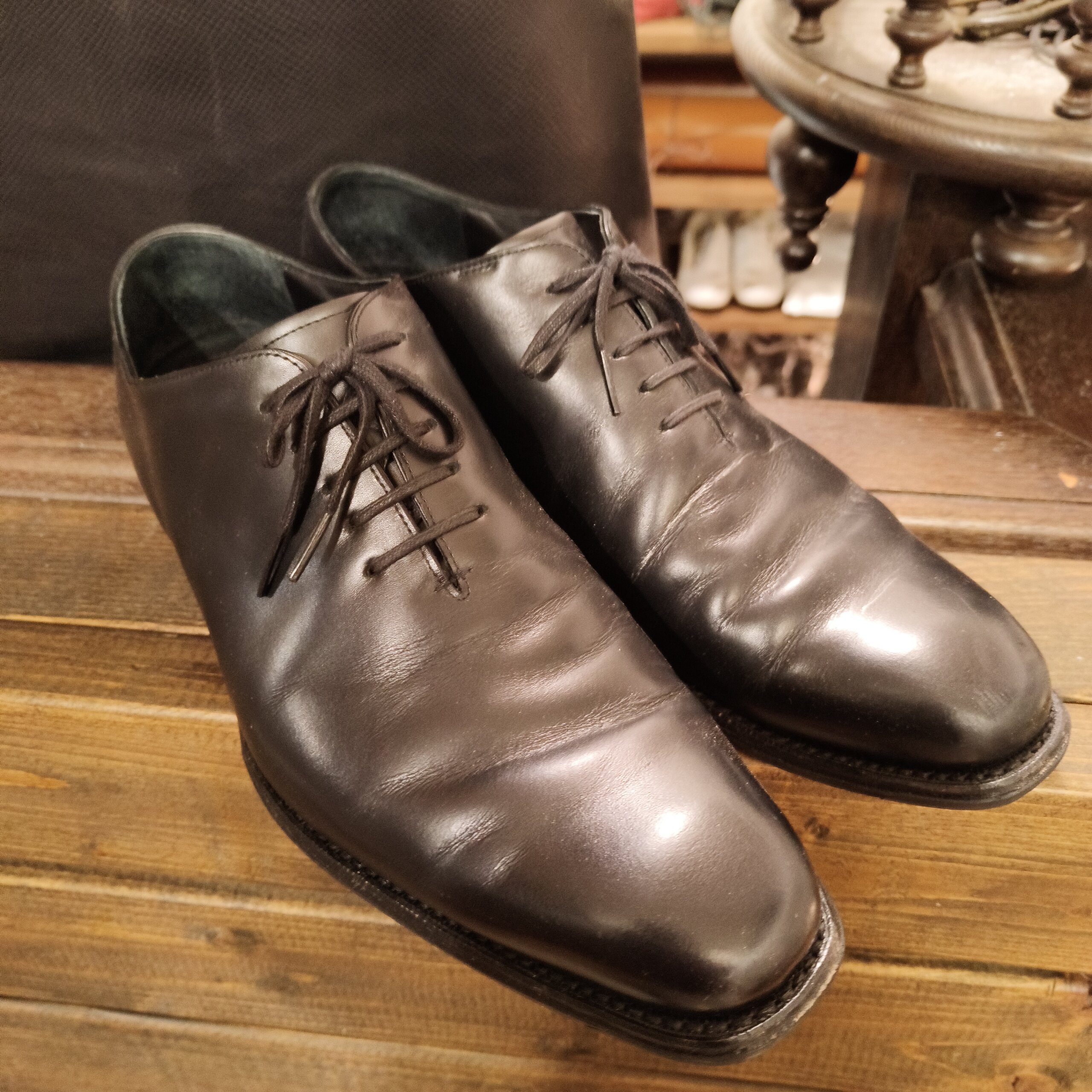 宮城興業の革靴をオールソール修理する前の状態 横浜の靴修理実例