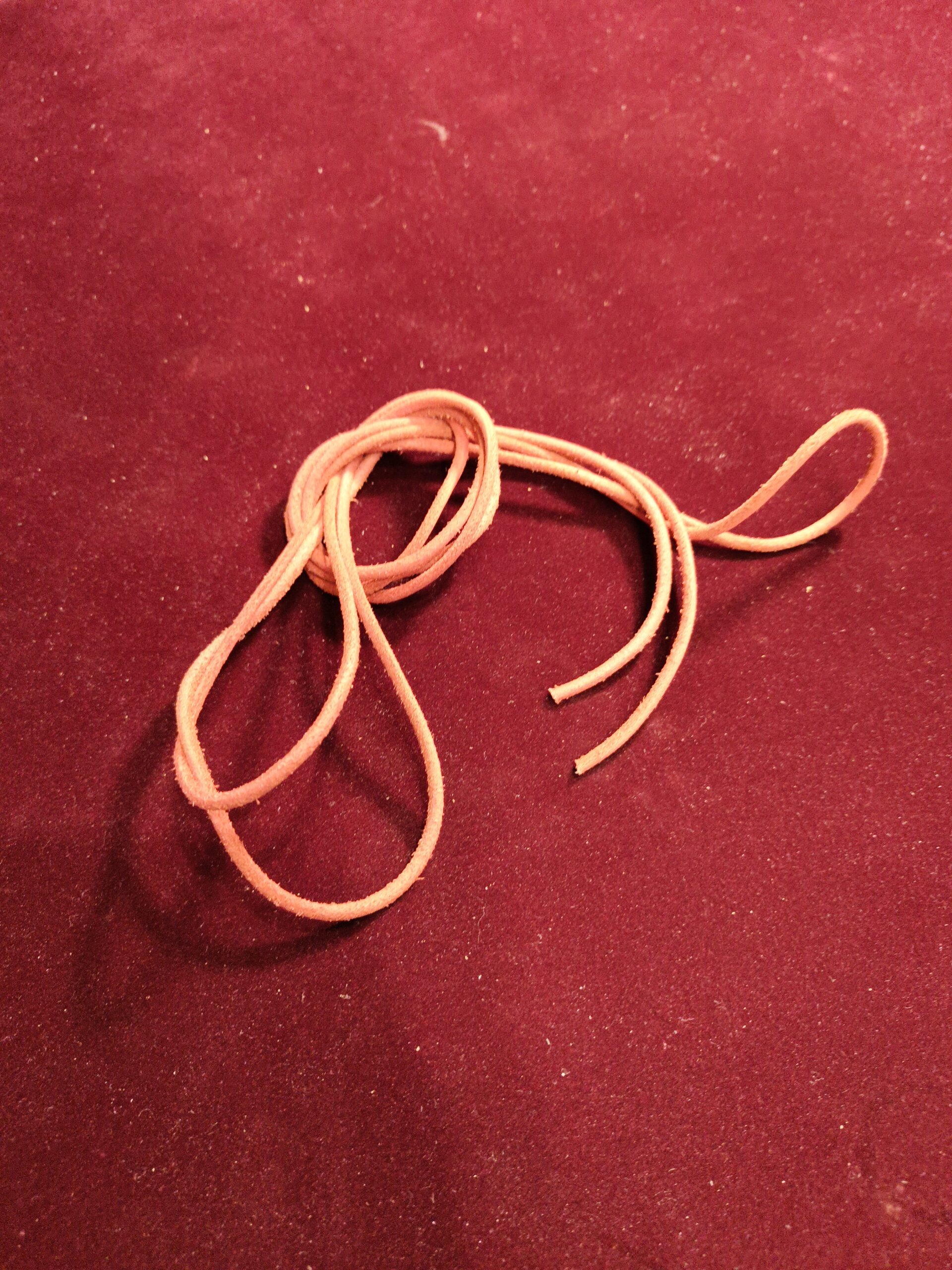 オレンジの革靴紐 3mm 全体が分かる商品写真