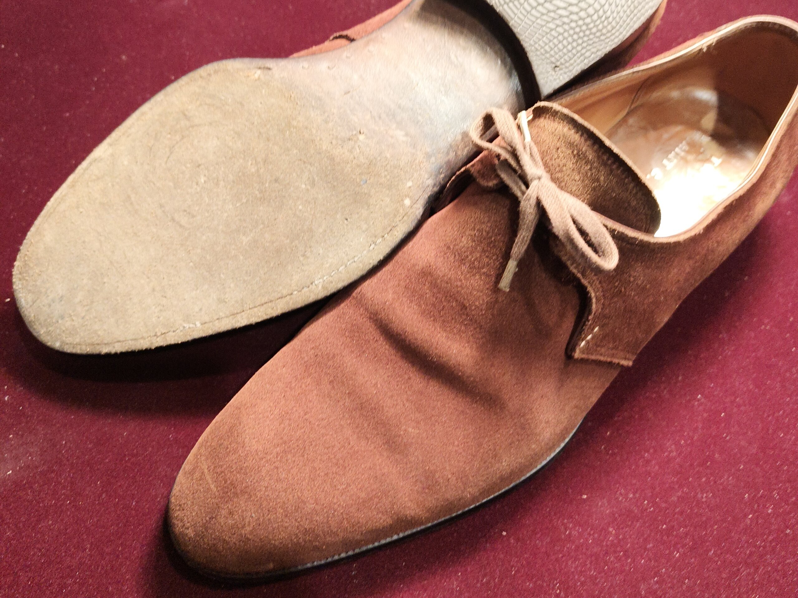 トレーディングポスト 靴修理 郵送｜オールソール修理前の靴底とアッパー（ビフォー）