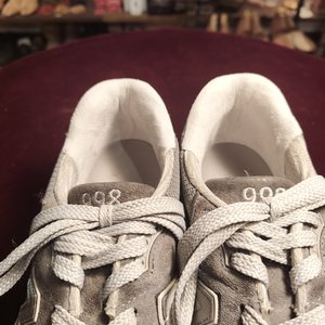 NEW BALANCE（ニューバランス）の履き口破れ修理後、スニーカー内側を補修した仕上がり｜横浜の靴修理事例